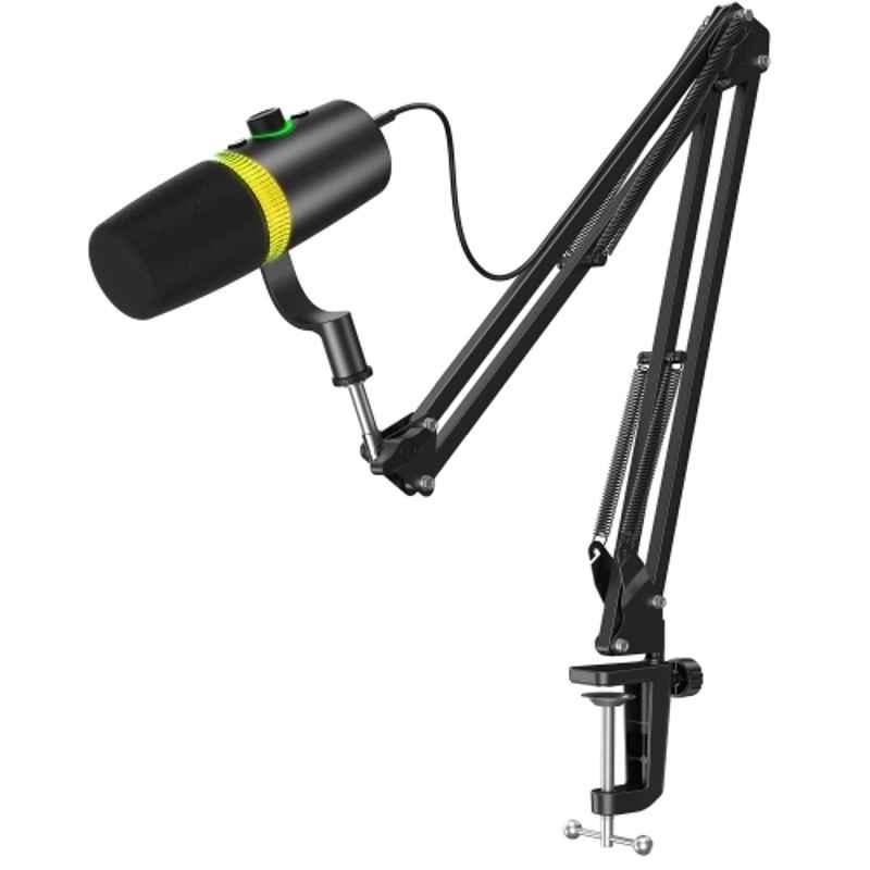 Digitek 60dB RGB USB-C & XLR Professional Dynamic Microphone with RGB Light Effects & Real-Time Monitoring, DM-701