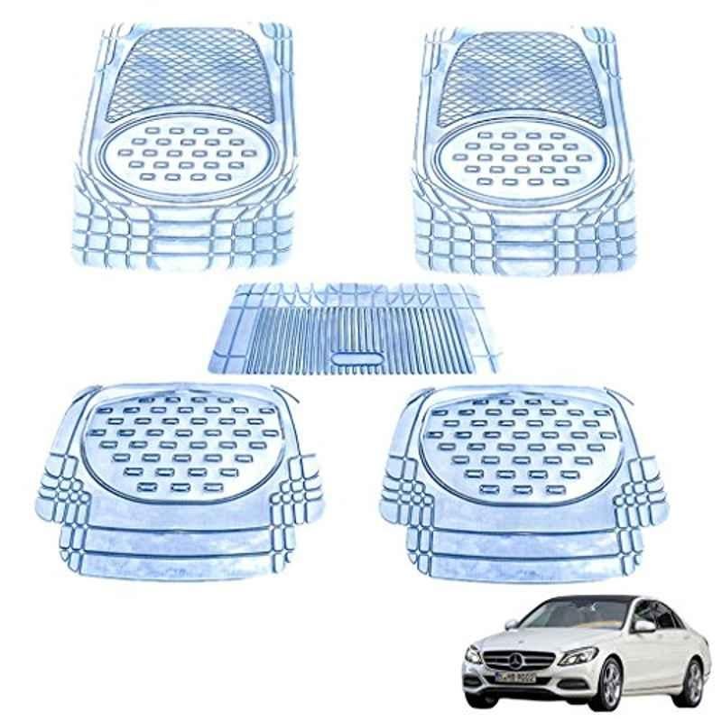 Kozdiko 5 Pcs 6605 PVC & Rubber Clear Car Foot Mat Set for Mercedes Benz C-Class