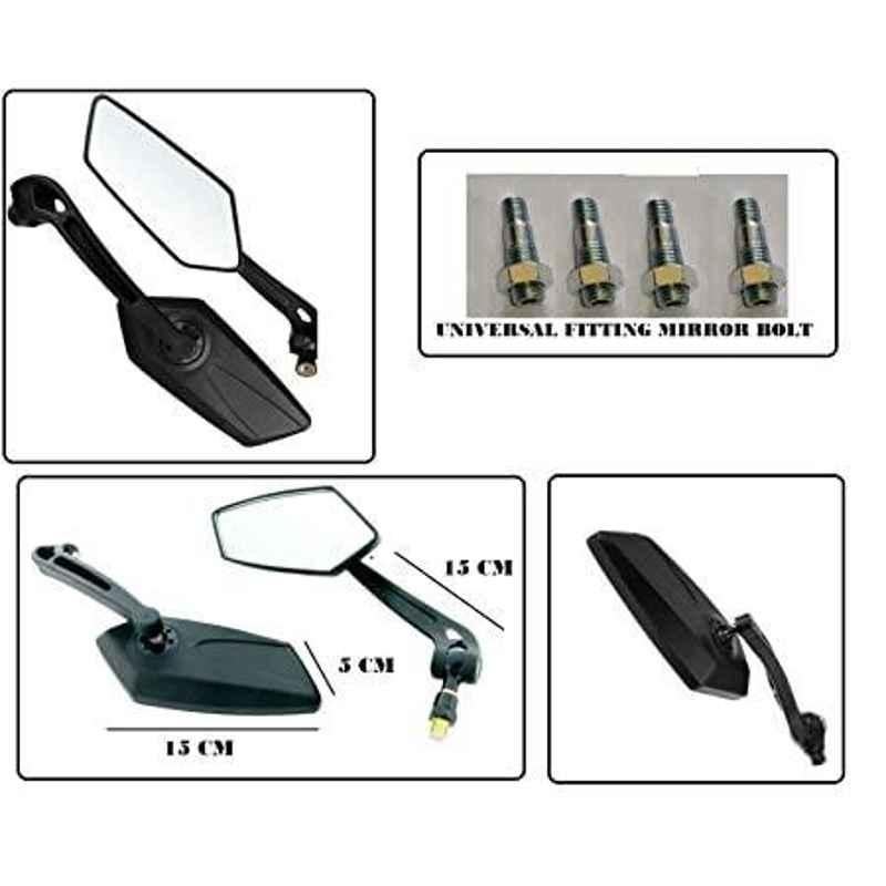 AOW Fancy Small 5 Edge Rear View Mirror for Honda Dream Neo (Pack of 2)
