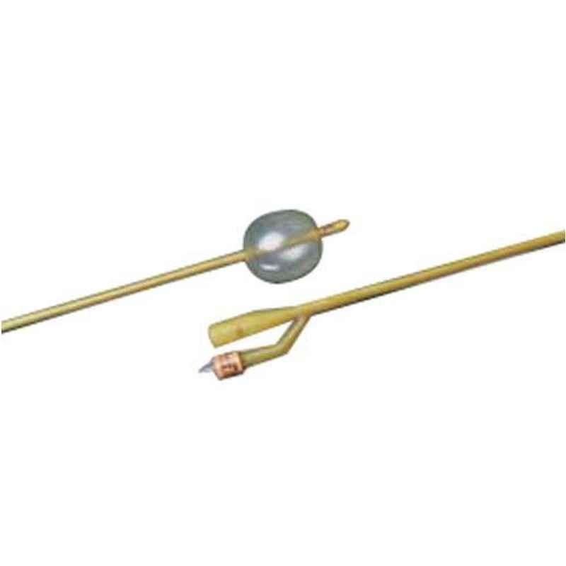 Bard Lubricath Carson Balloon 5CC & 20FR 2-Way Medium Olive Coude Tip Single Drainage Eye Foley Catheter, 0168L20