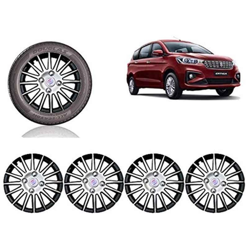 Auto Pearl 4 Pcs 15 inch ABS Black & SIlver Car Wheel Cover Set for Maruti Suzuki Ertiga 2018