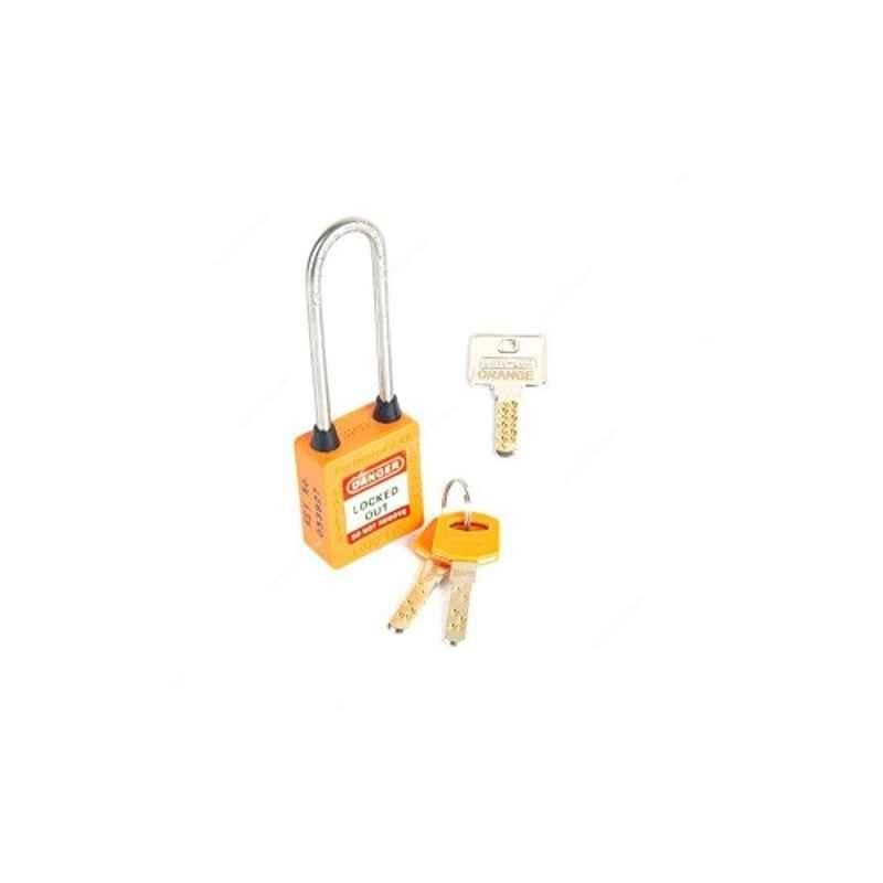 Loto-Lok 80x5mm Nylon & Stainless Steel Orange Three Point Traceability Lockout Padlock, 3PTPOKDMKL80