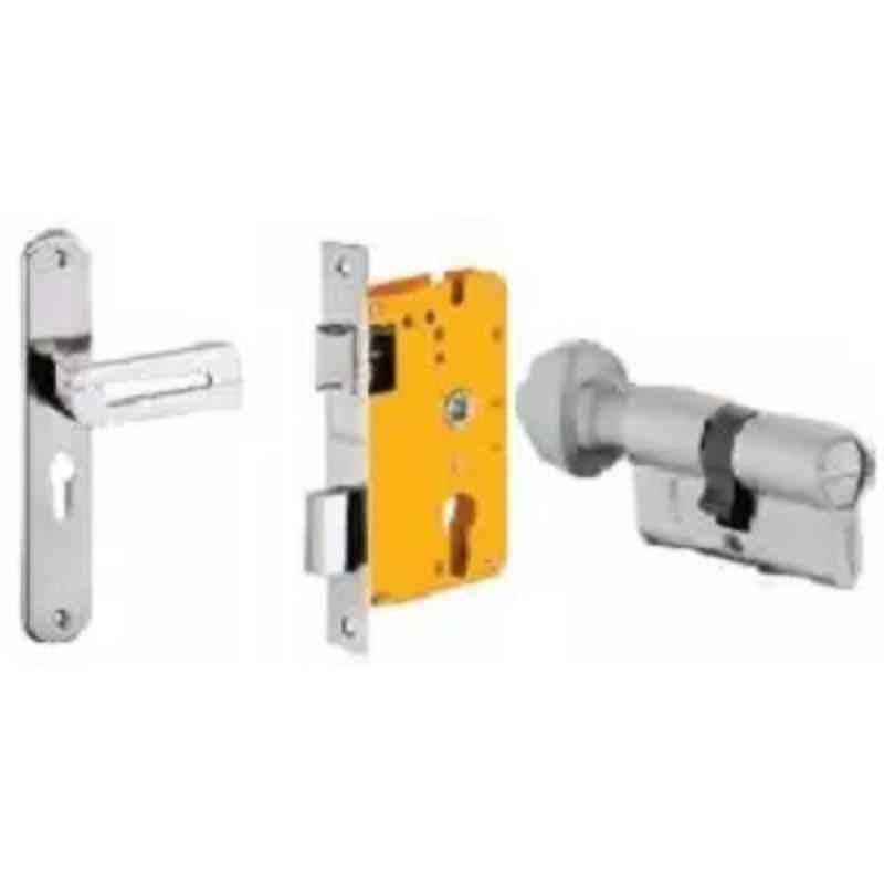 Dorset HL Series Lia 60mm Stainless Steel Silver Chrome Finish Door Handle Lock Set with Coin & Knob (Pack of 3)