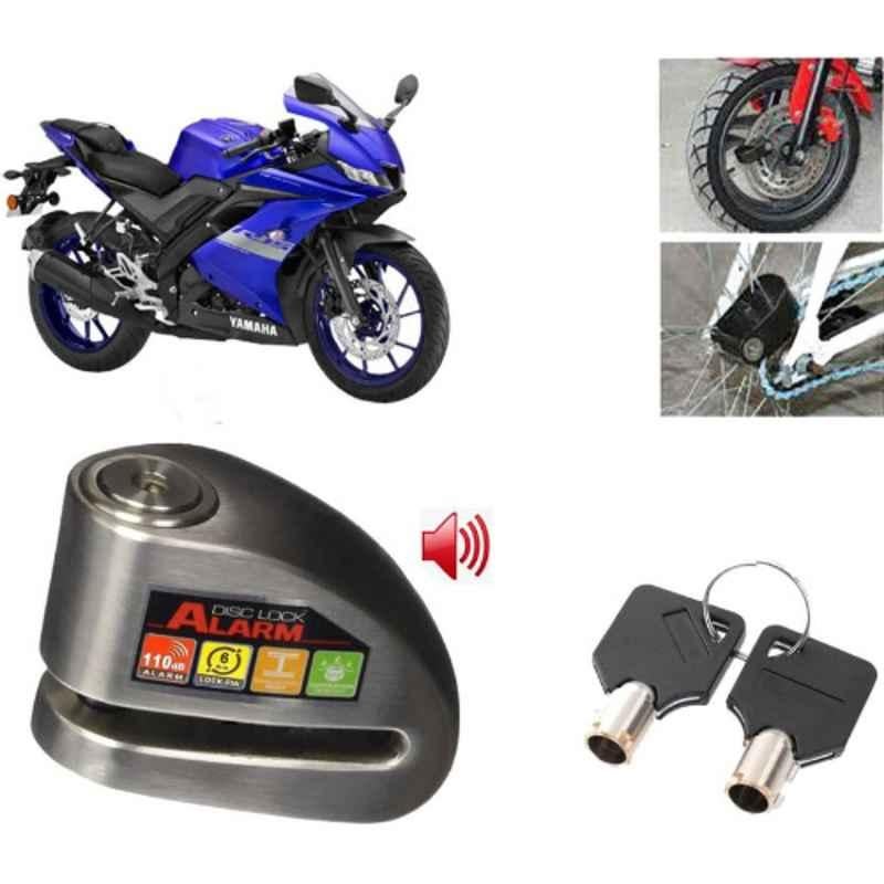 Auto Pearl Steel Black Alarm Disc Brake Lock, Lock_860