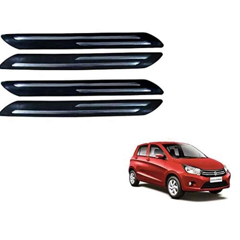 Kozdiko 4 Pcs Double Chrome Bumper Protector Black Set for Maruti Suzuki Celerio