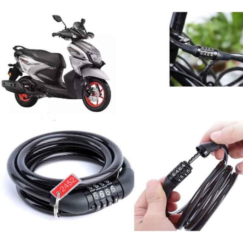 Auto Pearl PVC & Plastic Black Combination Cable Lock for RayZR 125 Fi