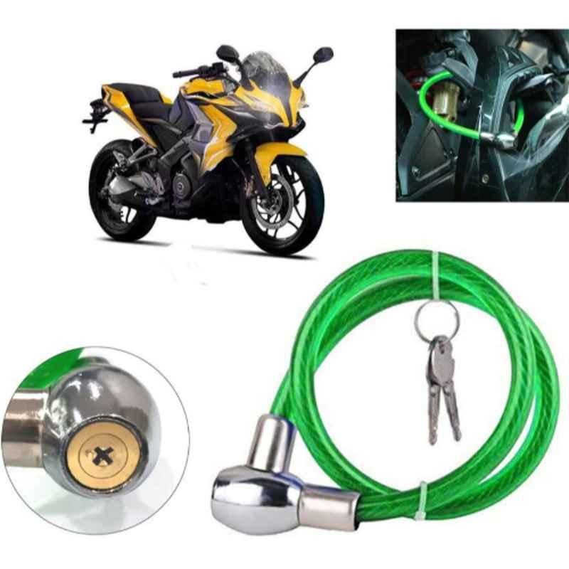 Auto Pearl PVC & Plastic Green Heavy Duty Cable Lock for Pulsar SS400, 002