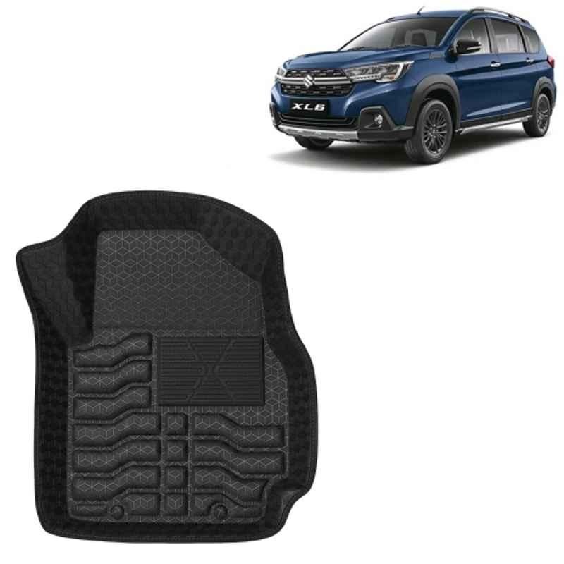 Kingsway 4 Pcs Premium 4.5D 100% Waterproof Tray Shape PVC Black Car Floor Mat Set for Maruti Suzuki XL6 2022 Onwards All Model