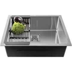 Fossa FS-04 24x18x10 inch Stainless Steel Matt Finish Silver Single Bowl Handmade Kitchen Sink