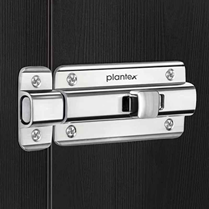 Plantex Premium Heavy Duty Door Stopper/Door Lock Latch for Home and Office Doors/Baby Latch (Pack of 6) Chrome