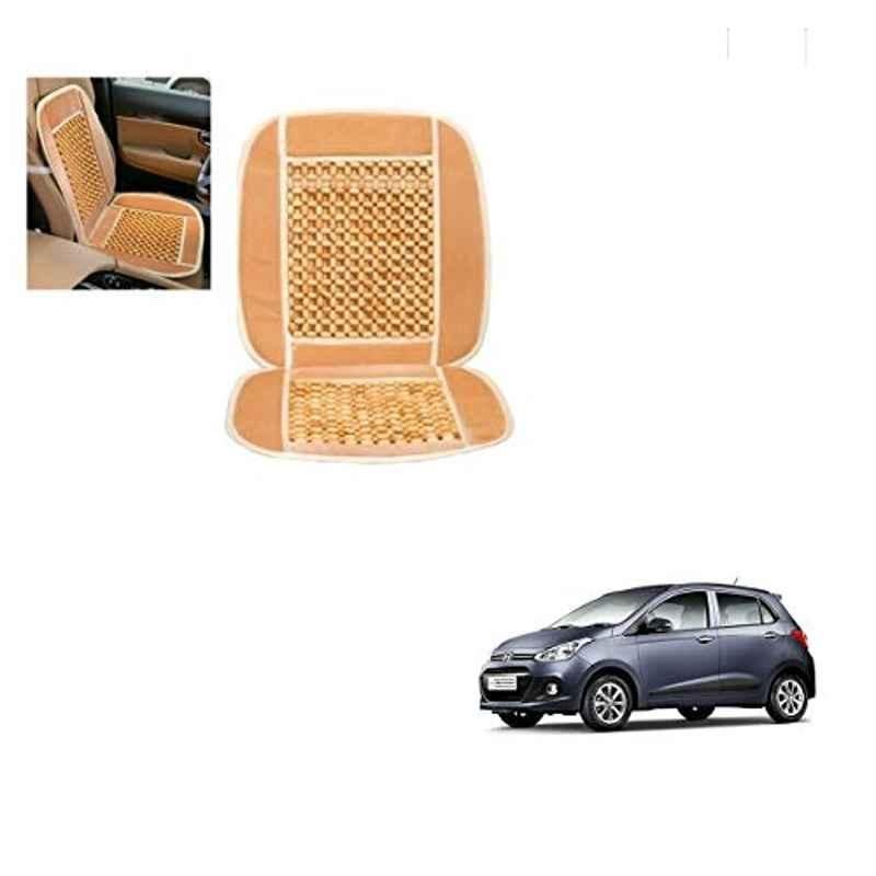 Kozdiko Wooden Bead Seat with Beige Velvet Border for Hyundai Grand i10