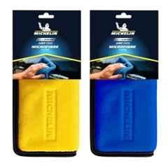 Michelin 60x40cm 500GSM Blue, Grey & Yellow Microfiber Cleaning Cloth, 5324 (Pack of 2)