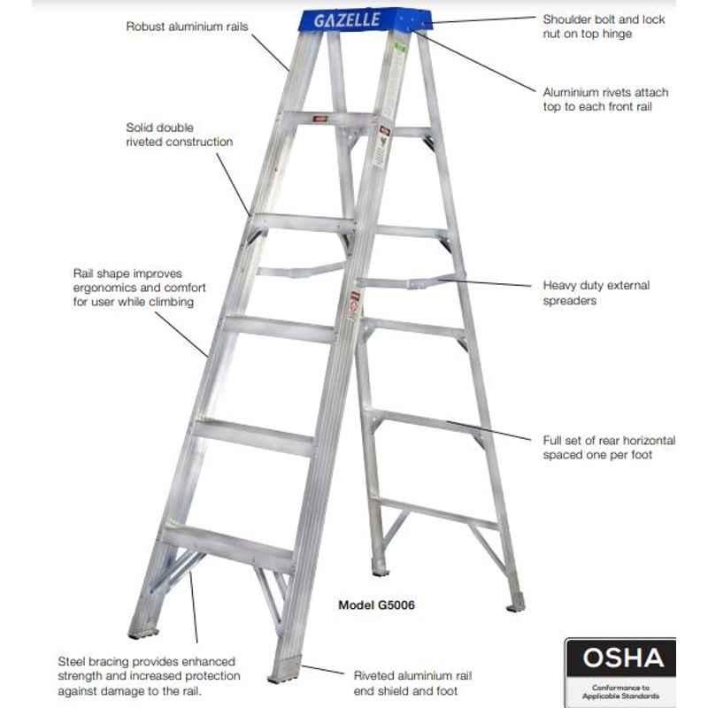 Gazelle 6ft Aluminium Step Ladder, G5006