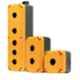 L&T Yellow & Black 3 Hole Push Button Station Enclosure, EWS3C13AA