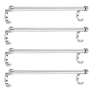 Aligarian 24 inch Stainless Steel & Glass Chrome Finish Wall Mounted Section Towel Rod (Pack of 4)