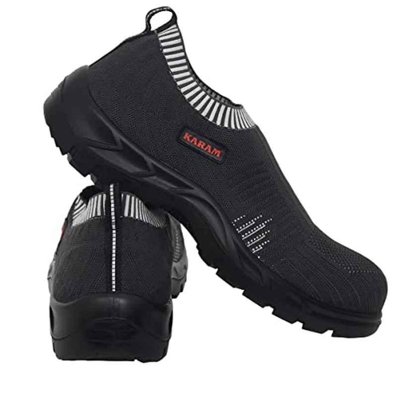 Karam Flytex FS 201 Fly Knit Fiber Toe Cap Grey Sporty Work Safety Shoes, Size: 8