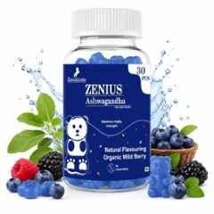 Zenius India 30 Pcs Wild Berry Flavour Gummies with Vitamin D3 & Ashwagandha Root Extract for Supports Stamina, Vitality, Builds Strength & Endurance