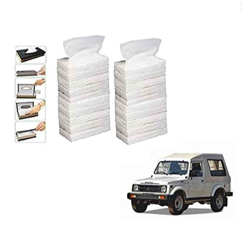 Kozdiko 100 Pulls Dispenser Box Refiller Tissue Paper with 200 Sheets for Maruti Suzuki Gypsy (Pack of 20)