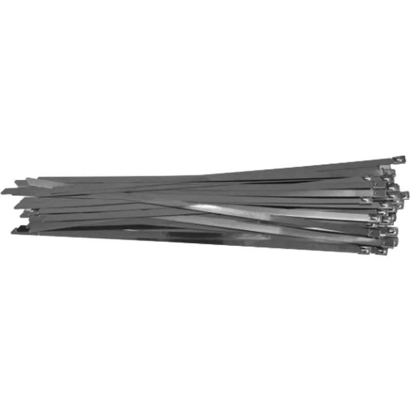 Yato 50 Pcs 8x350mm Chrome Stainless Steel Cable Tie Packet, YT-70583