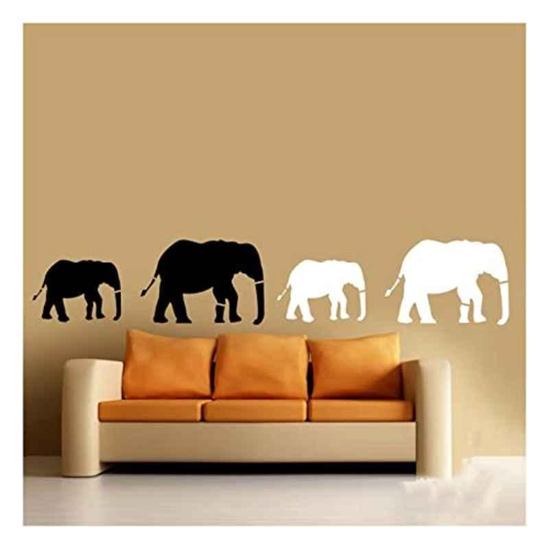 Kayra Decor 16x24 inch PVC Elephants Reusable Wall Stencil, KHSNT004