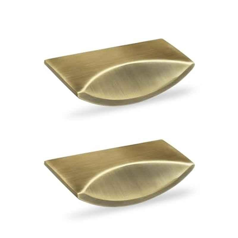 Plantex Knobs for Drawer/2.5 inch Rectangular Drawer Knob/Pull-Push Knobs for Kitchen/Bedroom Drawer (Pack of 2) Antique Brass