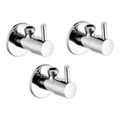 Fastgear Turbo Brass Silver Chrome Finish Angle Valve, FG1041 (Pack of 3)