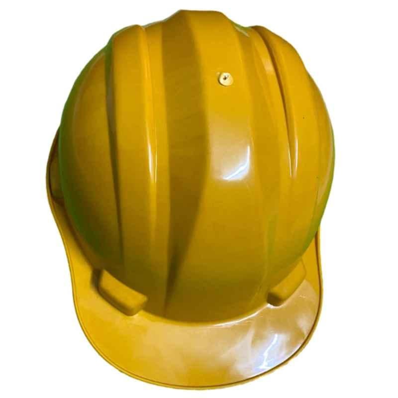 Ladwa ABS HDPE Yellow Heavy Duty Ratchet Safety Helmet, LSI-YSH-P1
