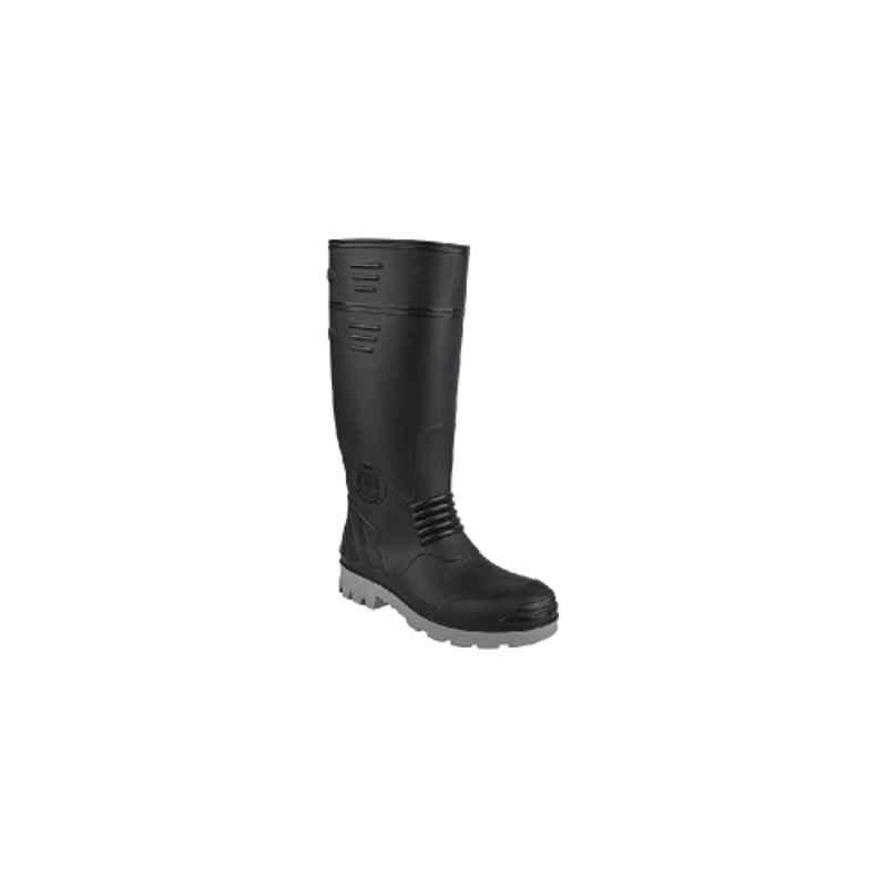 Hillson Torpedo 212 Round Toe Black & Grey Gumboots, Size: 10