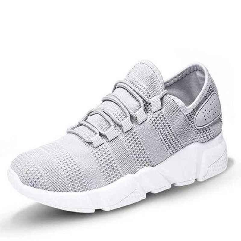 Wonker 6253 Synthetic Leather Steel Toe Grey Safety Shoes, Size: 7
