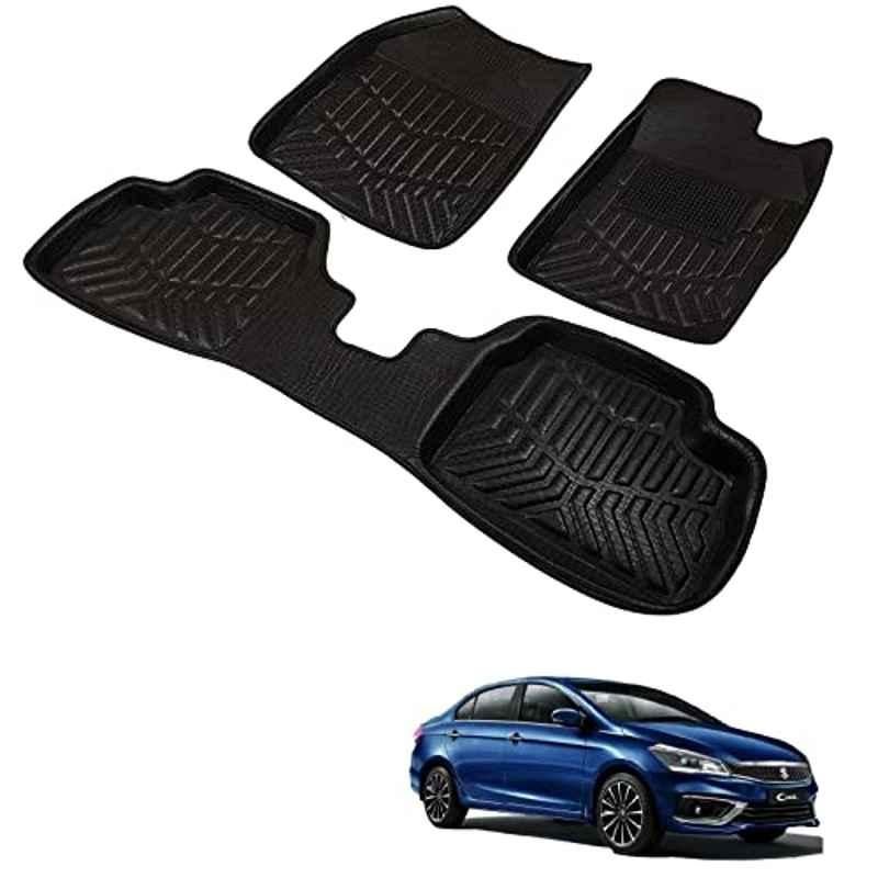 Kozdiko 3D Black Car Foot Mat Set for Maruti Suzuki Ciaz Facelift, dshbdhb183