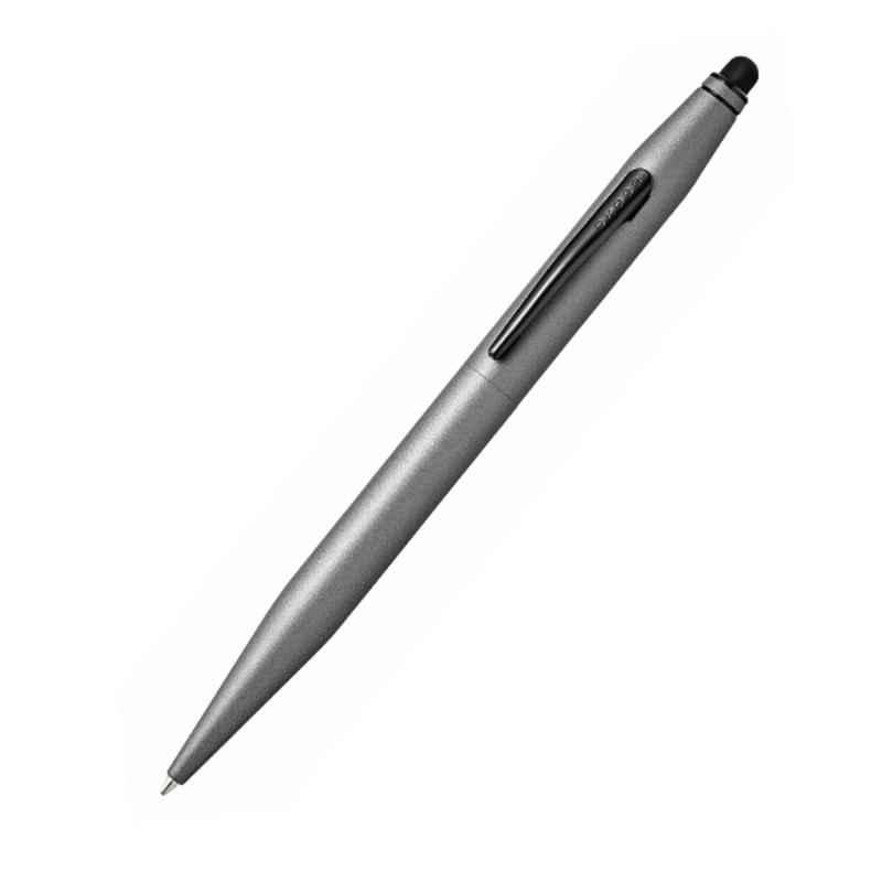 Cross Tech-2 Black Ink Titanium Gray Finish Stylus Ballpoint Pen with 1 Pc Black Medium Tip Set, AT0652-14