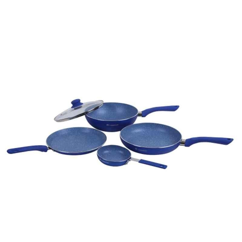 Wonderchef 5 Pcs Blue Aluminium Royal Velvet Non Stick Cookware Set, 63151720