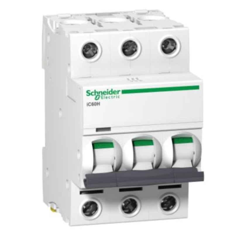 Schneider 4A 3 Pole iC60H C Miniature Circuit Breaker, A9F54304