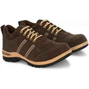 Infantry I204 Leather Steel Toe Brown Safety Shoes, Size: 8