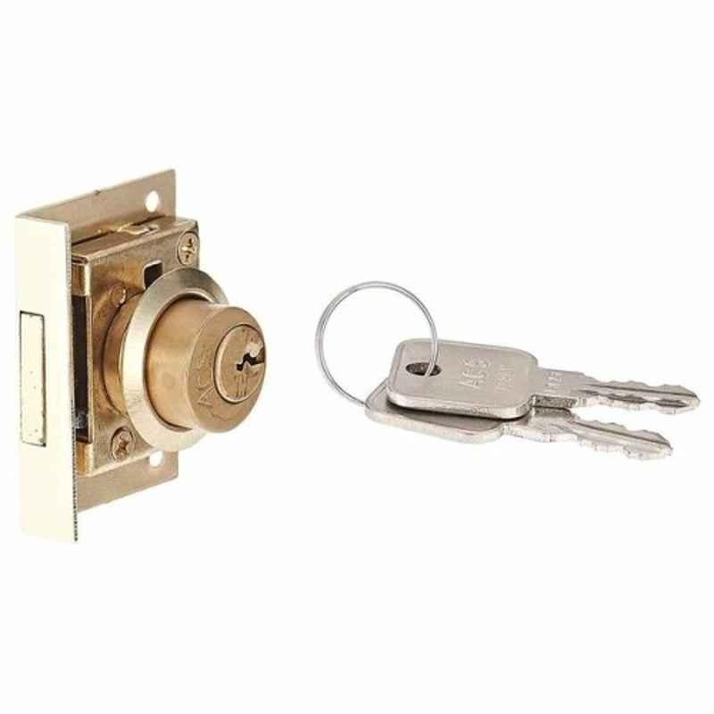 ACS Gold Copper & Metal Drawer Lock, 555DR-LOCK-22mSB