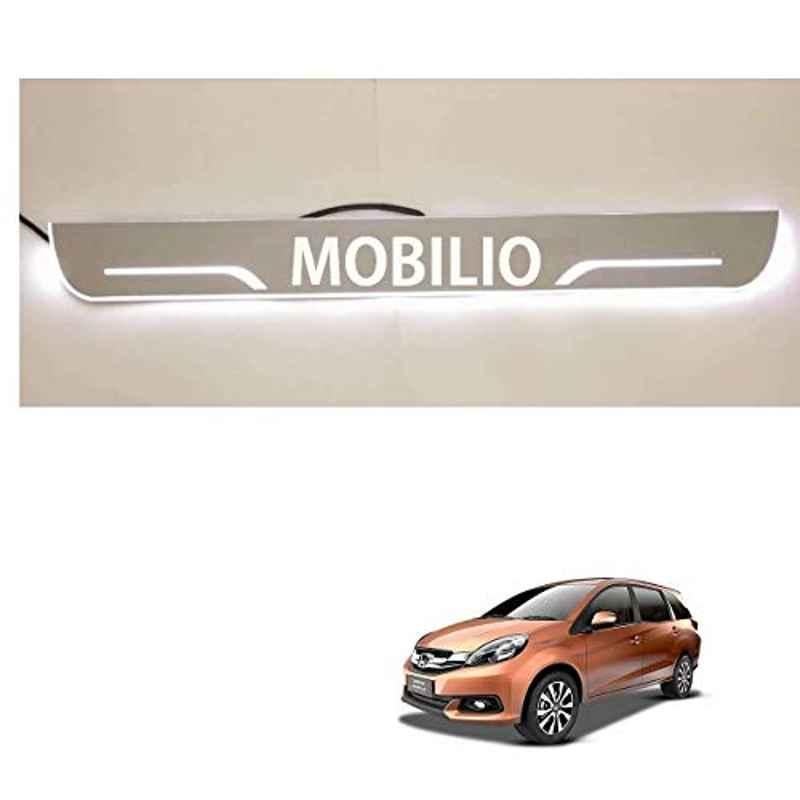 Kozdiko 4 Pcs Acrylic Blue Light Foot Step LED Sill Scuff Plate Set for Mobilio