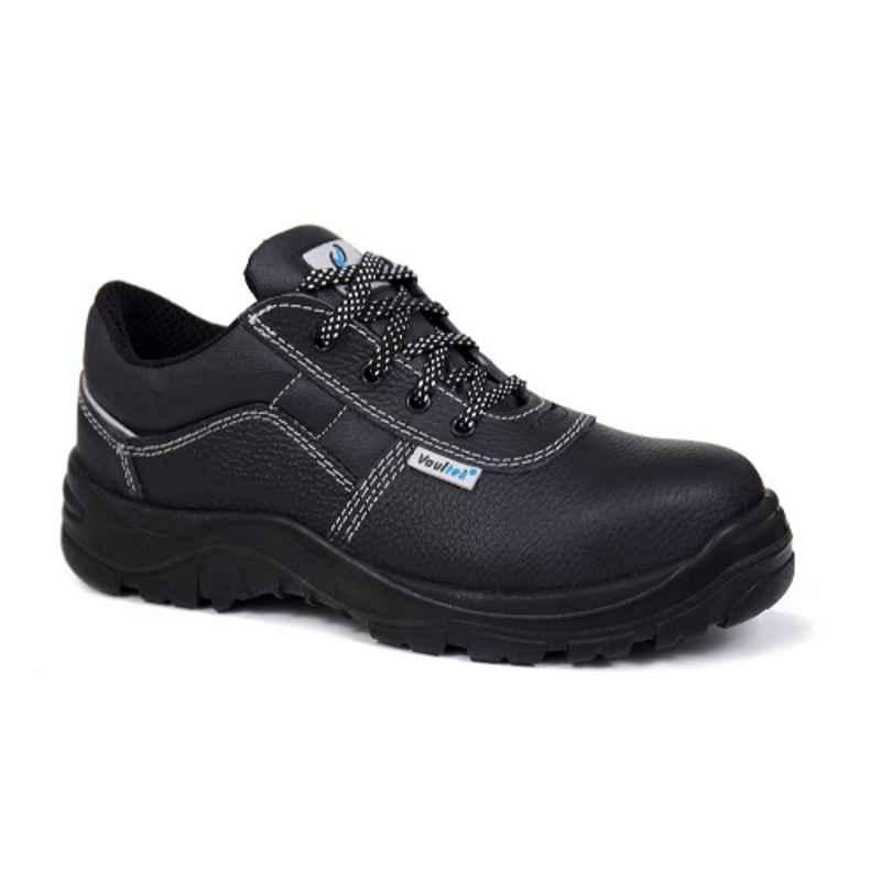 Vaultex SGN Leather Black Safety Shoes, Size: 41