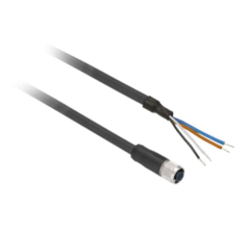Schneider 5m M12 5 Pins Female Cable Straight Pre Wired Connector, XZCP1164L5