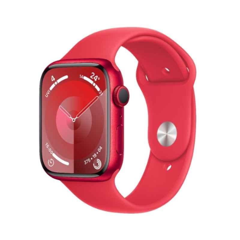 Apple 9 45mm Red Aluminium Case GPS & Cellular Smart Watch with S/M Red Sport Band, MRXJ3QA/A