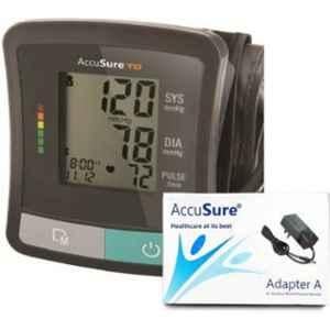 Accusure TD-1209 60 Memories AA Battery Operated Automatic Upper Arm Black Blood Pressure Monitor with LCD Display