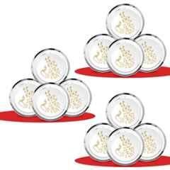Classic Essentials CE-12 12 Pcs Stainless Steel Permanent Laser Peacock Design Dinner Plate Set (Pack of 5)