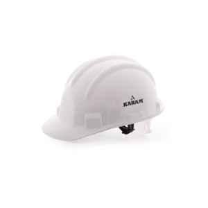Karam Plastic White Cradle Nape Type Safety Helmet, PN-501 (Pack of 20)