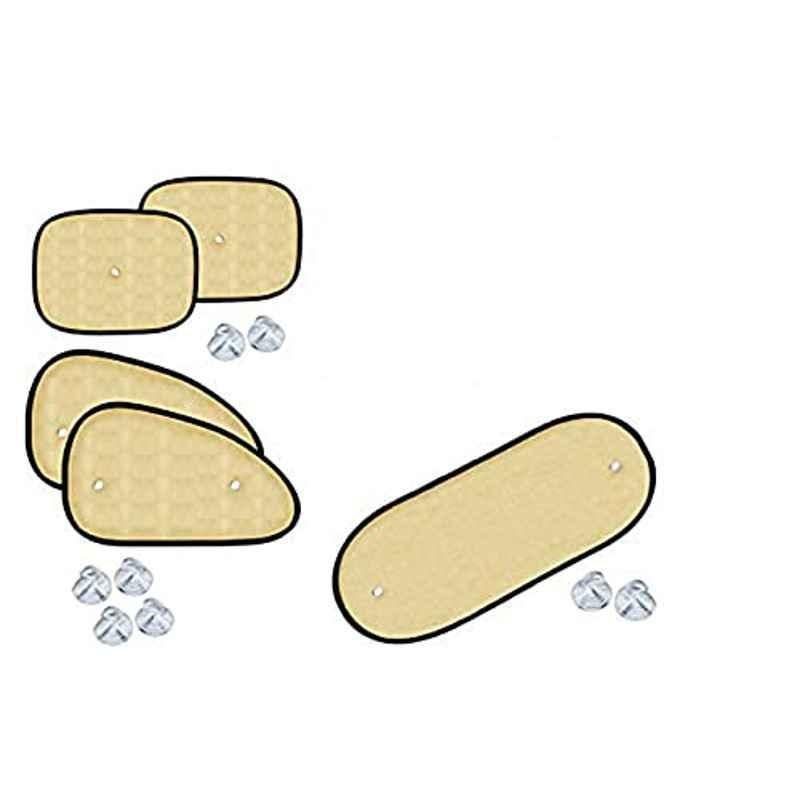 Auto Pearl 5 Pcs PVC & Mesh Beige Window & Rear Sun Shade Set for Honda BR-V