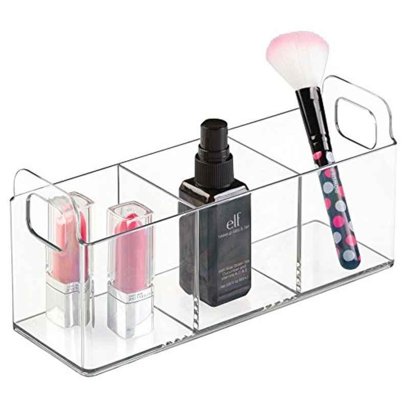 iDesign Plastic Clear 3 Compartments Cosmetic Box & Organizer, 31420EU