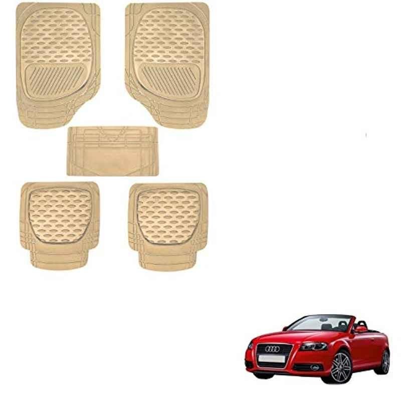 Kozdiko 6255 5 Pcs Rubber & PVC Beige Car Foot Mat Set for Audi A3 Cabriolet