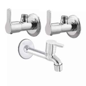 Fastgear 3 Pcs Marc Stainless Steel Silver Chrome Finish Bathroom Faucet Set, FG3347