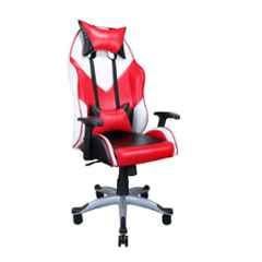Sunview PU Leather Red & White Gaming Chair with Neck & Back Comfort