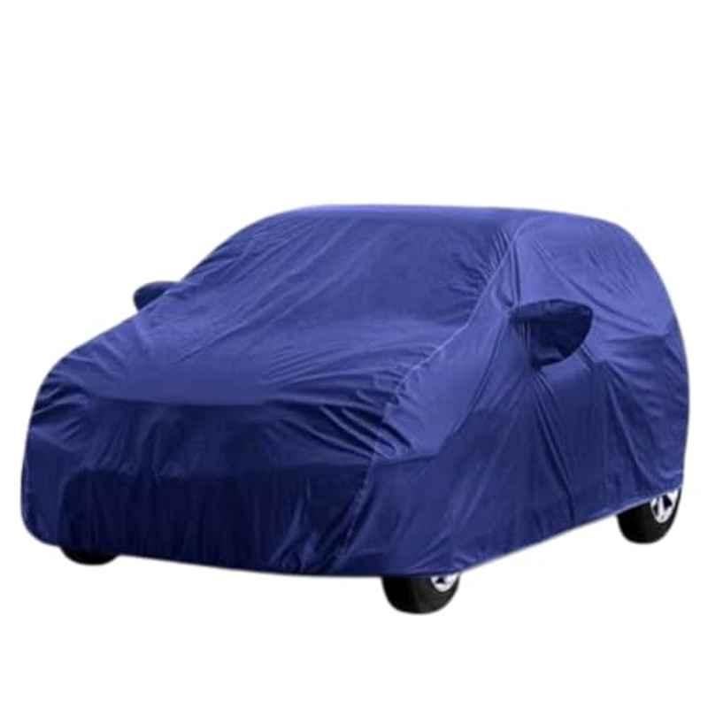 Aarex Auto Polyester Blue 100% Waterproof Car Body Cover with Mirror Pocket, Inner Cotton Lining, Triple Stitched, Belt & Elastic for Innova Crysta New All Model