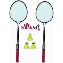 STYRKR 2 Pcs Multicolour Badminton Racket Set of 2 Pcs with 3 Pcs Plastic Shuttle Badminton Kit