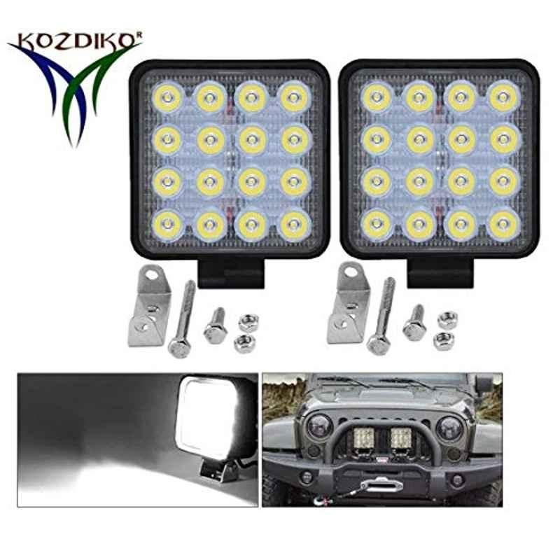 Kozdiko 2 Pcs 48W 16 LED Square Bright Beam White Fog Light Set for Hero Xtreme, koz_92878